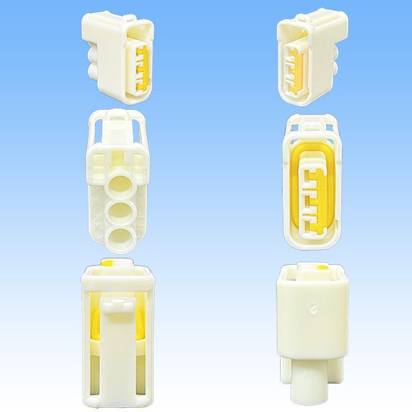画像2: 古河電工 090型 FWコネクタ (FWDG) 防水 3極 メスカプラー・端子セット タイプ1 白色 リテーナー付属 (2)