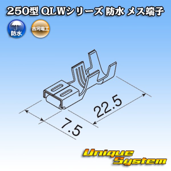 画像3: 古河電工 250型 QLWシリーズ 防水 メス端子 適用電線サイズ：2.0〜3.0mm2 (3)