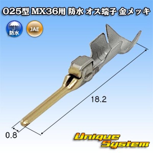 画像1: 日本航空電子JAE 025型 MX36用 防水 オス端子 金メッキ (1)