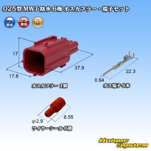 画像: JST 日本圧着端子製造 025型 MWT 二輪OBD用コネクタ規格 防水 6極 オスカプラー・端子セット