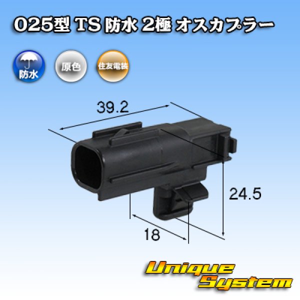 画像1: 住友電装 025型 TS 防水 2極 オスカプラー (1)