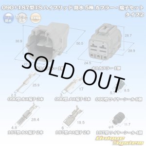 画像: 住友電装 090+187型TS ハイブリッド 防水 5極 カプラー・端子セット タイプ2 灰色 (090型TS 3極+187型TS 2極)