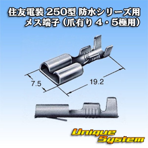 画像3: 住友電装 250型 防水シリーズ用 メス端子 (爪有り 4・5極用) (3)