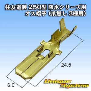 画像: 住友電装 250型 防水シリーズ用 オス端子 (爪無し 1・3極用)