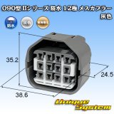 画像: 東海理化 090型II 防水 12極 メスカプラー 灰色