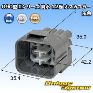 画像: 東海理化 090型II 防水 12極 オスカプラー 灰色