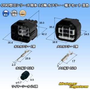 画像: 東海理化 090型II 防水 12極 カプラー・端子セット 黒色