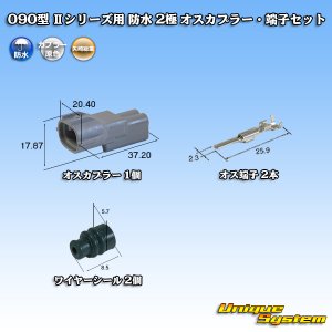 画像: 矢崎総業 090型II 防水 2極 オスカプラー・端子セット タイプ1