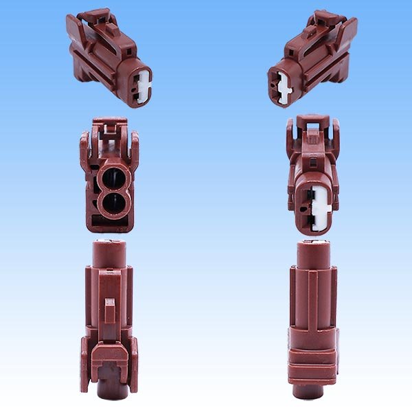 画像3: 矢崎総業 040型91コネクタ RKタイプ 防水 2極 メスカプラー・端子セット タイプ2 茶色ホルダー付属 (3)