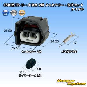 画像: 矢崎総業 090型II 防水 2極 メスカプラー・端子セット タイプ6