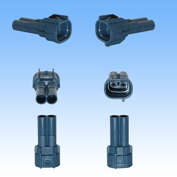 画像2: 住友電装 090型 MT 防水 2極 オスカプラー・端子セット タイプ2 青色 (2)