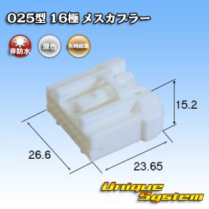 画像: 矢崎総業 025型 非防水 16極 メスカプラー