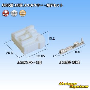 画像: 矢崎総業 025型 非防水 16極 メスカプラー・端子セット