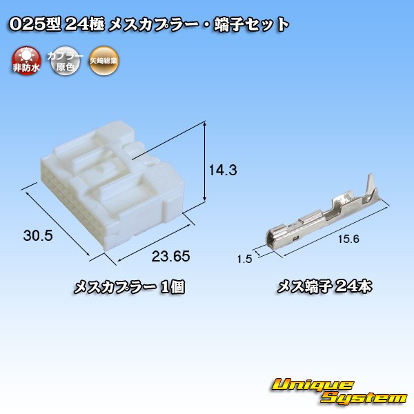 画像1: 矢崎総業 025型 非防水 24極 メスカプラー・端子セット (1)