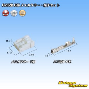 画像: 矢崎総業 025型 非防水 6極 メスカプラー・端子セット