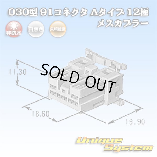 画像1: 矢崎総業 030型 91コネクタ Aタイプ 非防水 12極 メスカプラー (1)