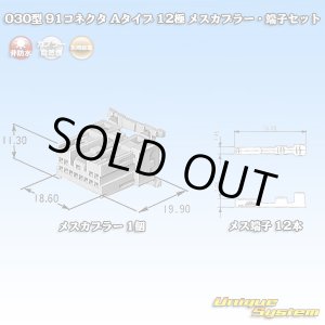 画像: 矢崎総業 030型 91コネクタ Aタイプ 非防水 12極 メスカプラー・端子セット
