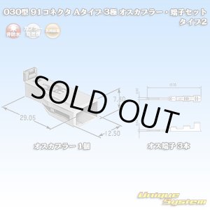 画像: 矢崎総業 030型 91コネクタ Aタイプ 非防水 3極 オスカプラー・端子セット タイプ2