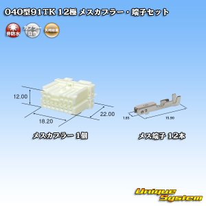 画像: 矢崎総業 040型91TK 非防水 12極 メスカプラー・端子セット