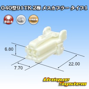 画像: 矢崎総業 040型91TK 非防水 2極 メスカプラー タイプ1