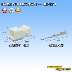 画像: 矢崎総業 040型91TK 非防水 6極 オスカプラー・端子セット タイプ1