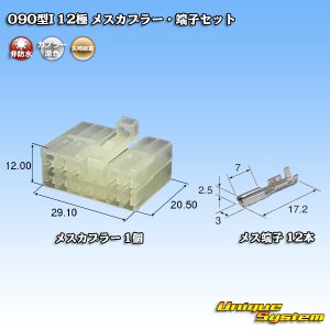 画像: 矢崎総業 090型I 非防水 12極 メスカプラー・端子セット