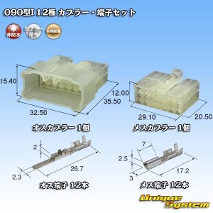 画像: 矢崎総業 090型I 非防水 12極 カプラー・端子セット