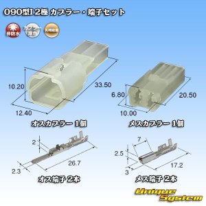 画像: 矢崎総業 090型I 非防水 2極 カプラー・端子セット