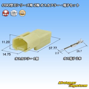 画像: 矢崎総業 090型II 非防水 2極 オスカプラー・端子セット タイプ1