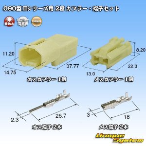 画像: 矢崎総業 090型II 非防水 2極 カプラー・端子セット タイプ1