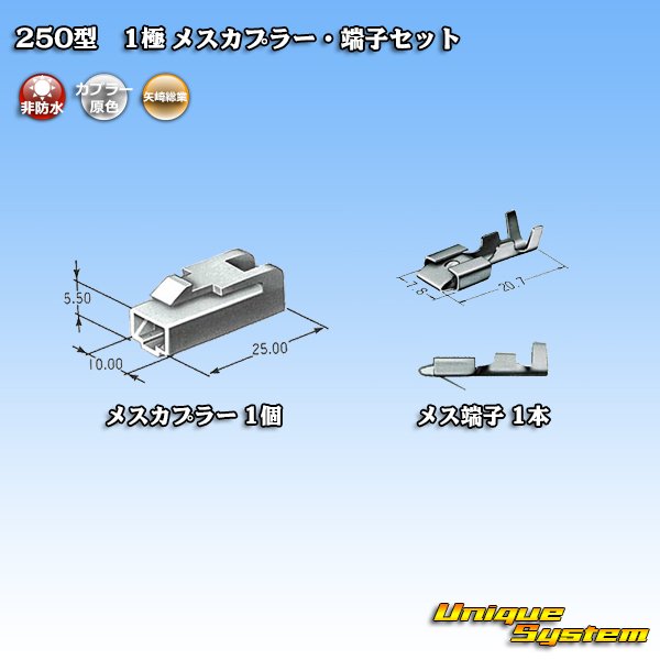 画像4: 矢崎総業 250型 CN(A) 非防水 1極 メスカプラー・端子セット (4)