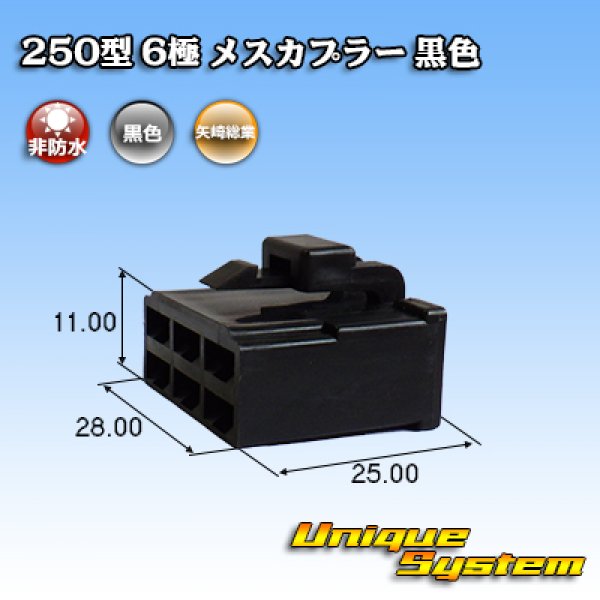 画像1: 矢崎総業 250型 CN(A) 非防水 6極 メスカプラー 黒色 (1)