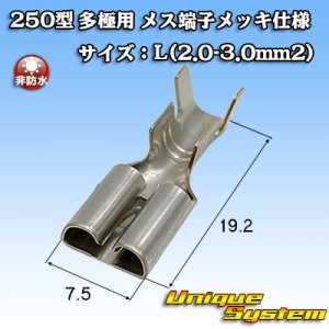 画像: 矢崎総業 250型 多極シリーズ用 非防水 メス端子 メッキ仕様 サイズ：L(2.0-3.0mm2)