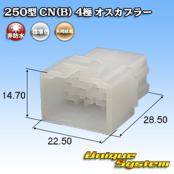 画像1: 矢崎総業 250型 CN(B) 非防水 4極 オスカプラー (1)