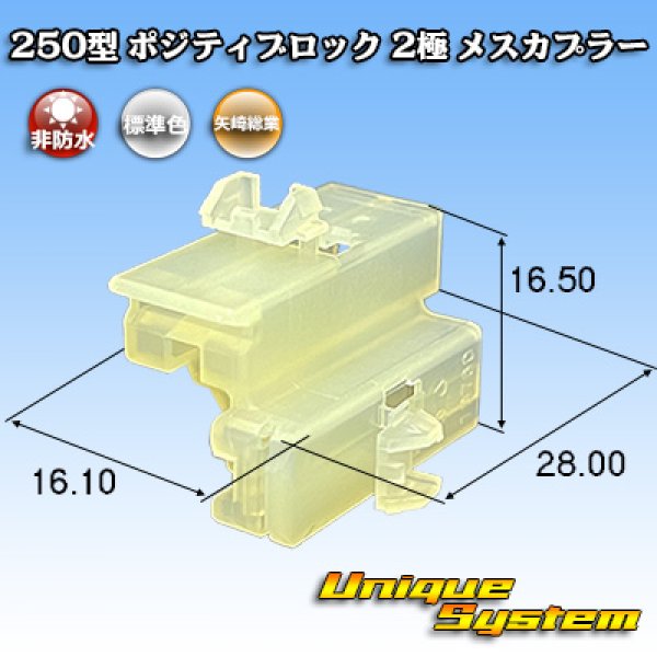 画像1: 矢崎総業 250型 ポジティブロック 非防水 2極 メスカプラー (1)